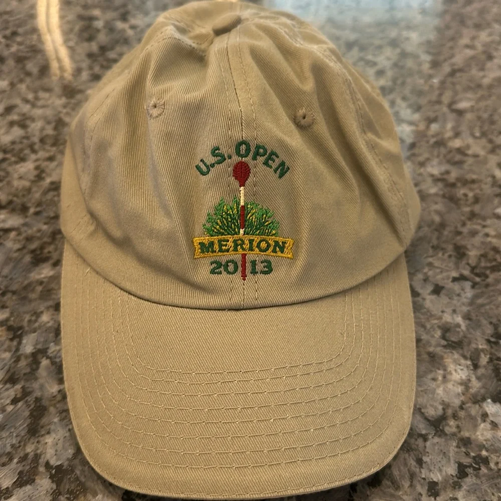 2013 US Open Merion USGA Golf Adjustable Cap/Hat Khaki Beige USGA Member.